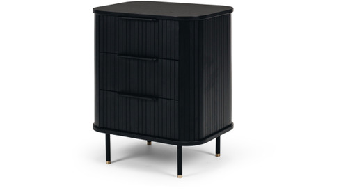 Anders 3 drw bedside Black